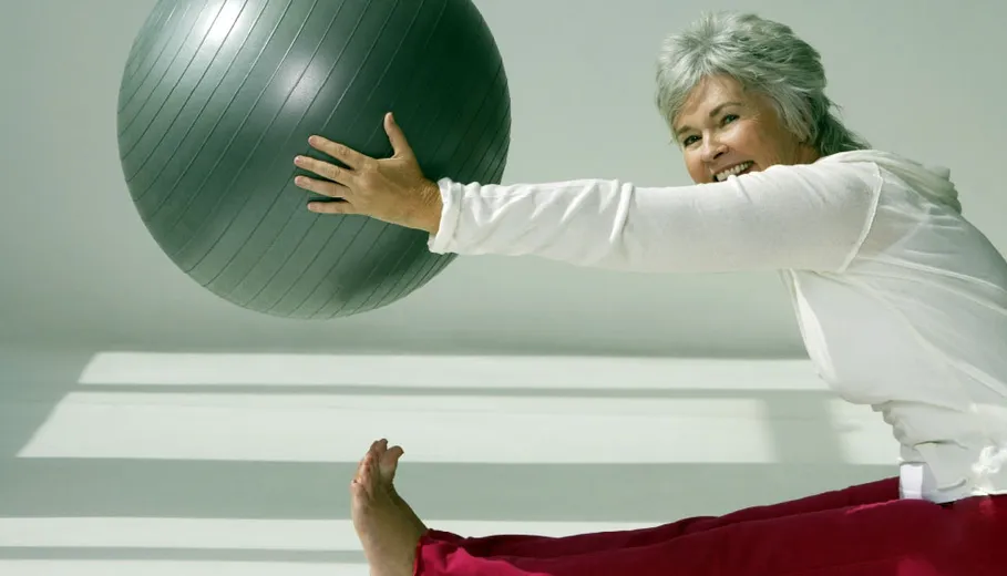 Senior citizens gentle pilates movements